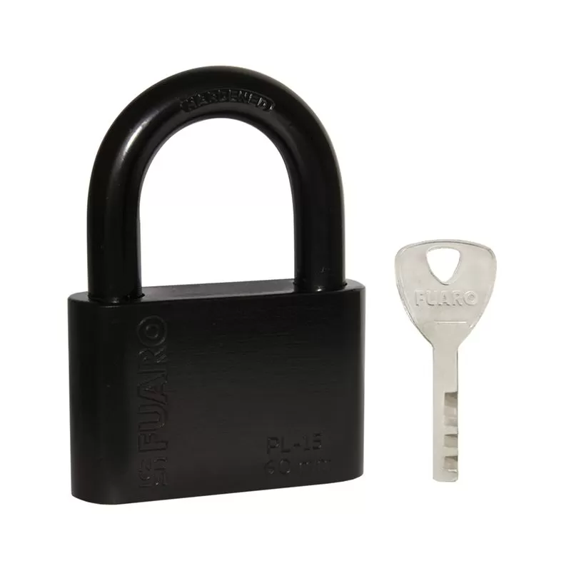 Замок навесной PL-WEATHER-1560 Black 4 fin key ( PL-15-60) диск. /блистер